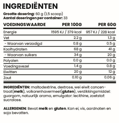 Weightgainer - Banaan - 2000g - XPN